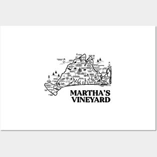 Martha's Vineyard Map Posters and Art